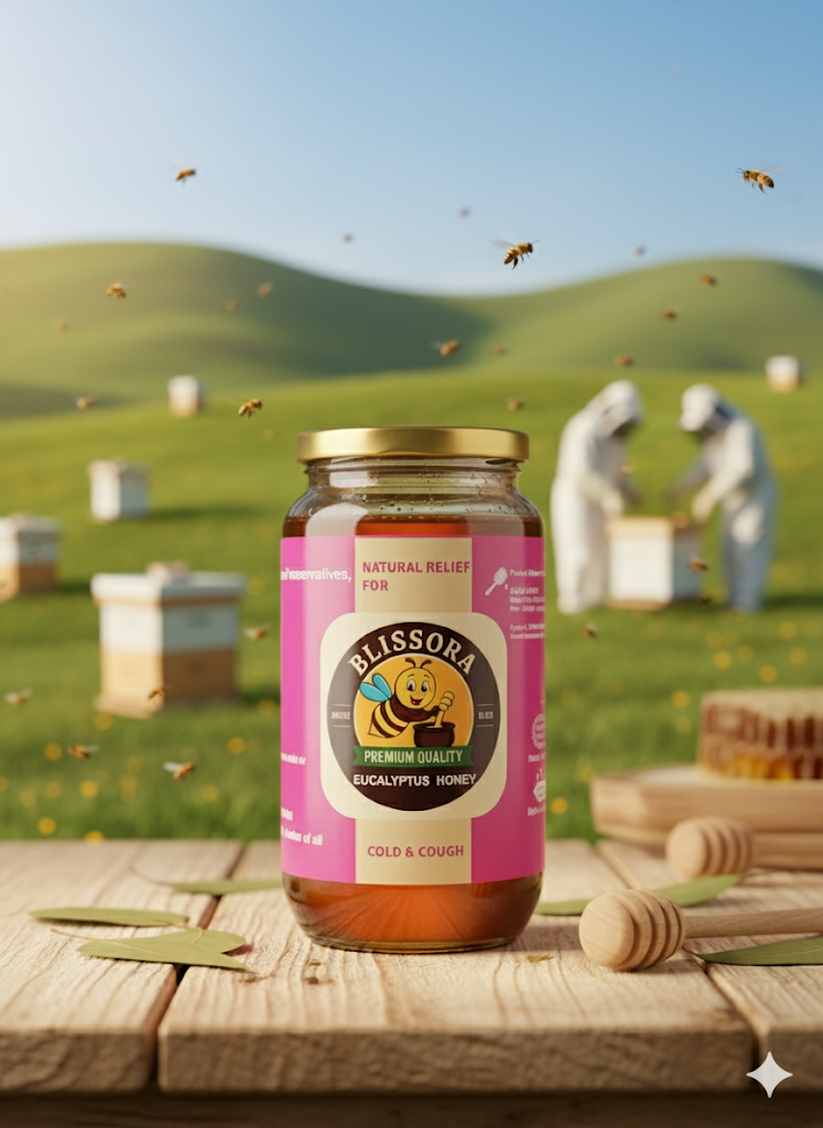 Blissora Eucalyptus Honey - 1kg Packaging